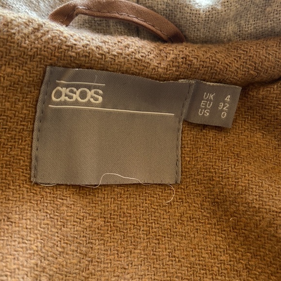 ASOS Oatmeal Belted Wrap Coat (US 0) - Picture 7 of 9